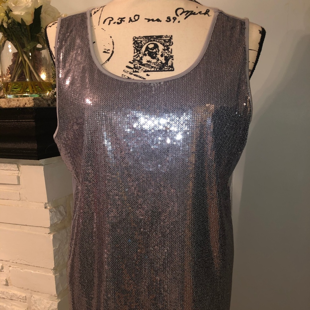 Silver Sequin	Tank Top